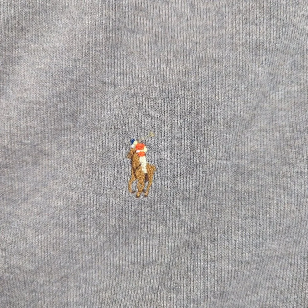 Polo Ralph Lauren Sweater Mens 2XL Gray Long Sleeve Estate Rib 1/4 Zip Pullover